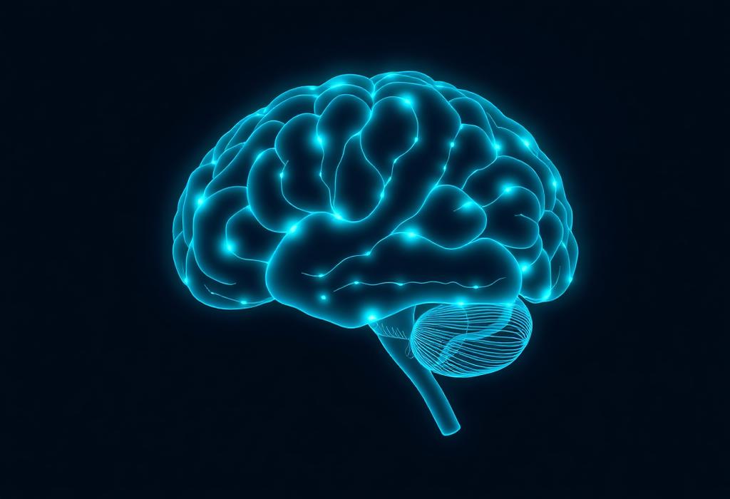 Illustration of neural pathways lighting up, representing cognitive support